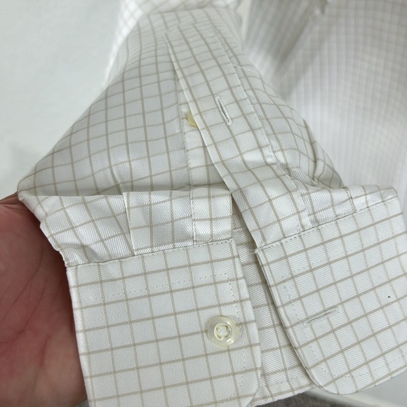 Alain Figaret Gridded Pocket Button Down Shirt Double Retors Size 18L - Picture 3 of 7